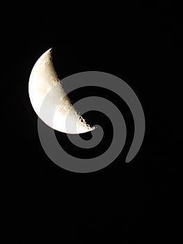 Moon third quarter phase crescent night sky