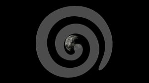 Moon time lapse, stock time lapse: full moon rise in dark nature sky, night time. Full moon disk time lapse with moon light up in