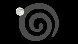 Moon time lapse, stock time lapse: full moon rise in dark nature sky, night time. Full moon disk time lapse with moon light up in