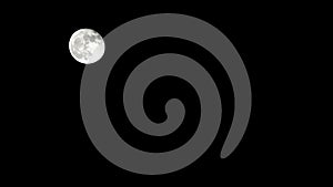 Moon time lapse, stock time lapse : full moon rise in dark nature sky, night time. Full moon disk time lapse with moon light up in