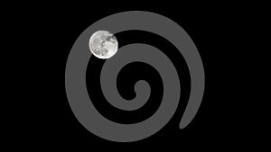 Moon time lapse, stock time lapse : full moon rise in dark nature sky, night time. Full moon disk time lapse with moon light up in