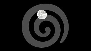 Moon time lapse, stock time lapse : full moon rise in dark nature sky, night time. Full moon disk time lapse with moon light up in