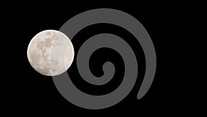 Moon Timelapse, Stock time lapse : Full moon rise in dark nature sky, night time. Full moon disk time lapse with moon light up in