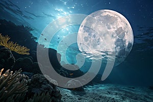 Moon under ocean