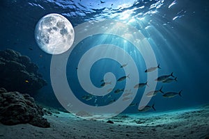 Moon under ocean