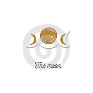 The moon vector vintage illustration. Cosmic , occult and witchcraft symbol