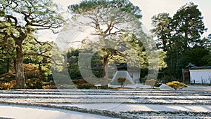 The moon viewing platform at Ginkakuji in Kyoto, Japan