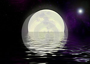 Moon and water reflection