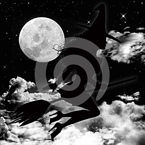 Moon and witch photo