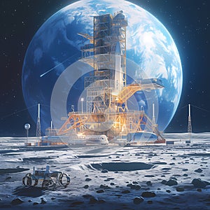 Moonbase: Futuristic Space Station Concept Art