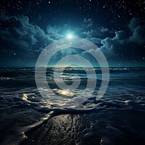 moonbeam in river landscape