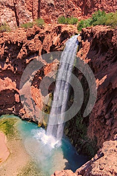 Mooney Falls in Havasu Canyon, Supai, Grand Canyon, Arizona