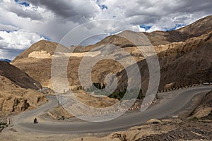 Moonland surface near Lamayuru monastery in Leh,Ladakh