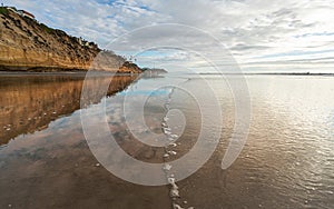 Moonlight beach, city of Encinitas in San Diego County, California