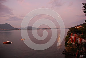 Moonlight on lake Maggiore