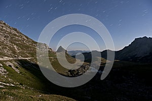 Moonlight landscape at Durmitor