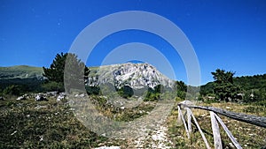 Moonlight landscape of Vettore Mountain. Italy photo