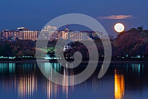 Moonlight over the Tidal Basin in Washington, DC