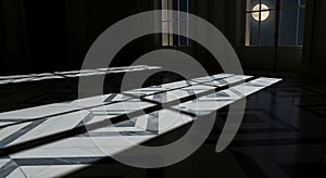 Moonlight Shadows in Empty Room