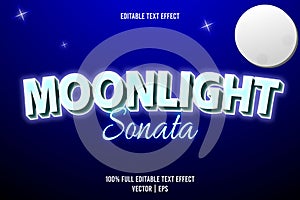 Moonlight sonata editable text effect 3 dimension emboss luxury style