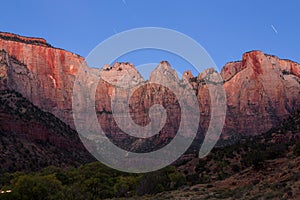 Moonlight at Towers of the Virgin, Zion National Park, Utah photo