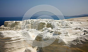 Moonlike rocks and sea view