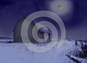 Moonlit Barn photo