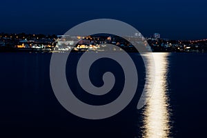 Moonlit Estoril Bay in the Portuguese Riveira, Cascais