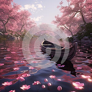 A_moonlit_garden_adorned_with_radiant also flower and river