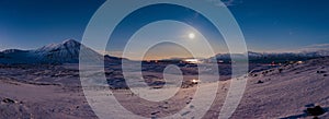 Moonlit landscape in Ny-Ã…lesund, Svalbard. Nasa Public Domain Imagery