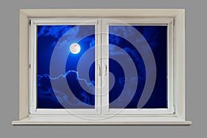 moonlit night view from the window