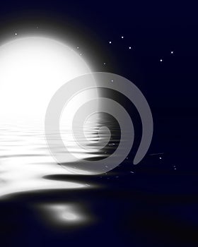 Moonlit ocean photo