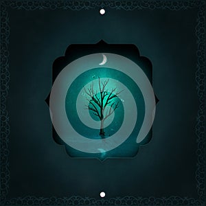 Moonlit scene in blue 1