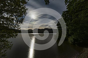 Moonlit Ullswater in the Lake district