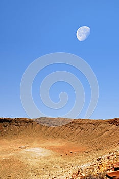 Moonrise Meteor Crater Arizona