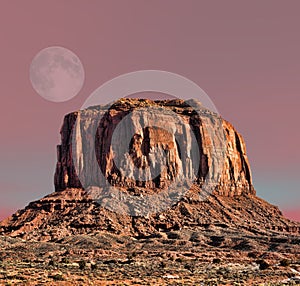 Moonrise Monument Valley Arizona Navajo Nation
