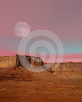 Moonrise Monument Valley Arizona USA Navajo Nation