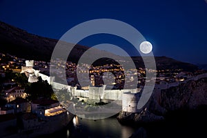 Moonrise over Dubrovnik