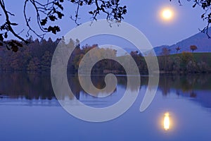 Moonrise over the lake