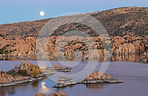 Moonrise Over Scenic Watson Lake