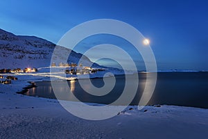 Moonrise at Quinngorput near Nuuk, Greenland