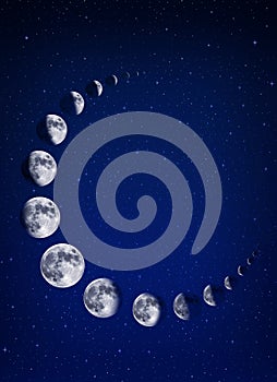 Moons and stars background