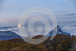 Moonscape and andes mountains, tierra del fuego, argentina