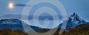 Moonscape and andes mountains, tierra del fuego, argentina