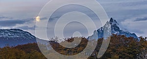 Moonscape and andes mountains, tierra del fuego, argentina