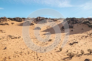 Moonscape from another world reminiscent of the desert in the Odemira region, western Portugal. Wandering along the Fisherman