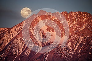Moonset Behind Basin Mountain photo