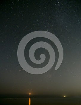 Moonset and Stars over English Channel