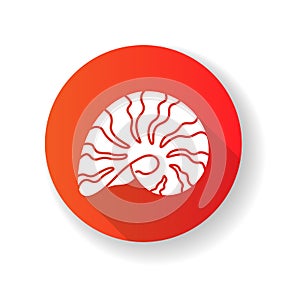 Moonshell red flat design long shadow glyph icon