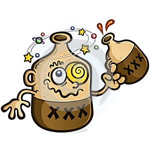 Moonshine Cartoon Character Drinking